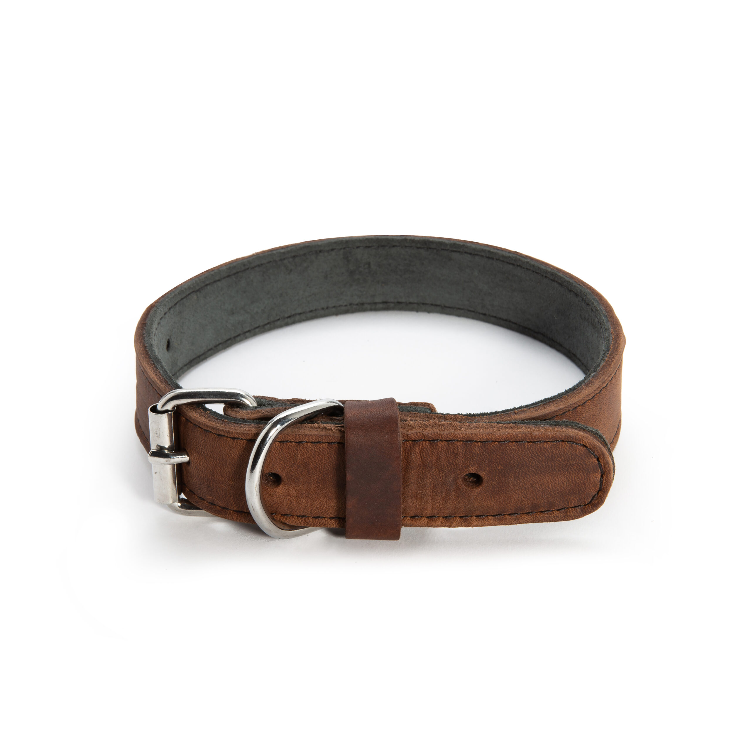 Dubbel Leren halsband Ace 30 mm x 650 mm