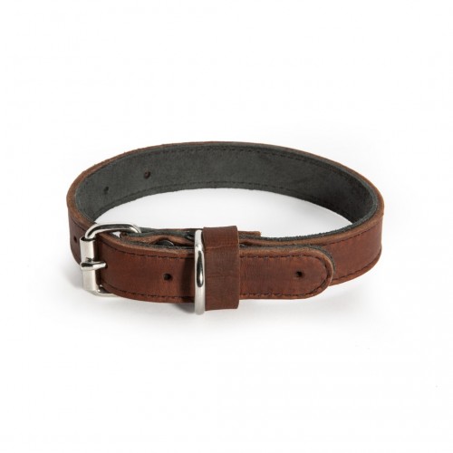 Dubbel Leren halsband Nero 25 mm x 550 mm