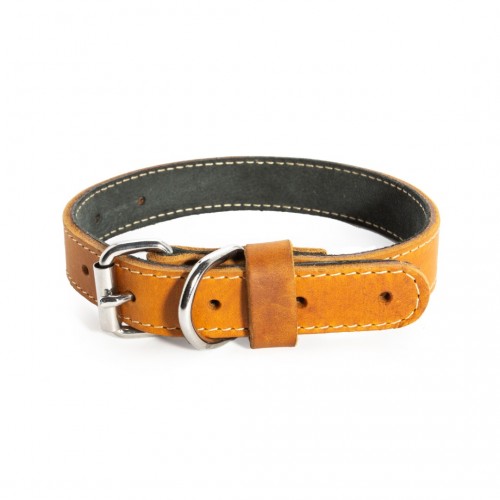 Dubbel Leren halsband Ace 25 mm x 550 mm