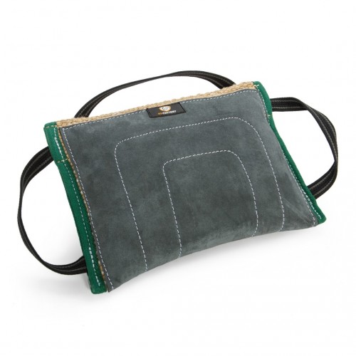 Bijtkussen leer bijtvlak 3 handvaten 35 x 25 cm